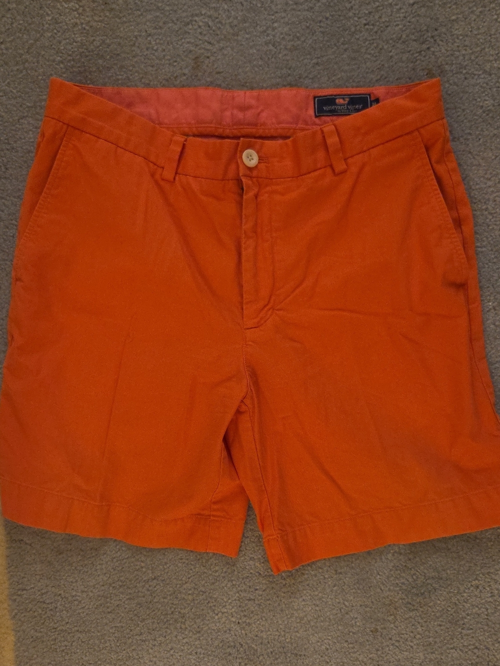 Vineyard Vines Orange Corduroy Breaker Chino Shorts Men's Size 34 NWOT